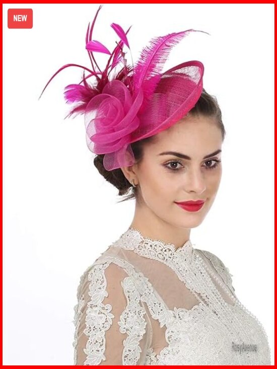 Women\'s Fascinator Hat with Feathers and Veil for Wedding Cocktail Party